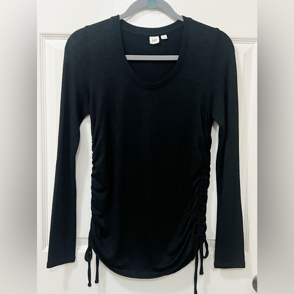 Gap Sweater Women Size X- Small True Black Softspun Lace Up Sides